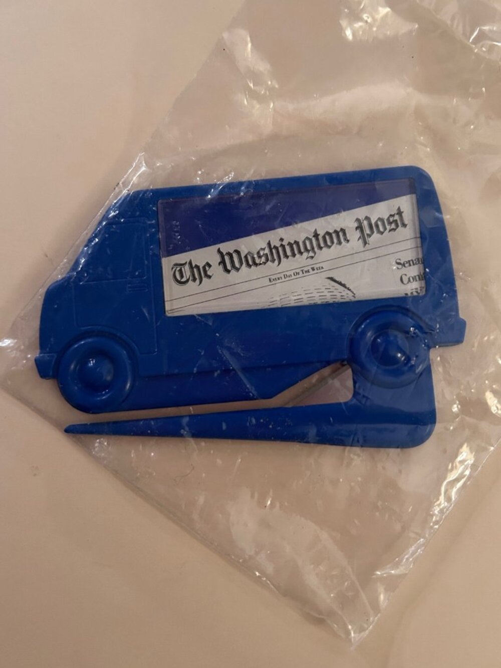 Vintage Washington Post Letter Opener Plastic Delivery Truck Shape